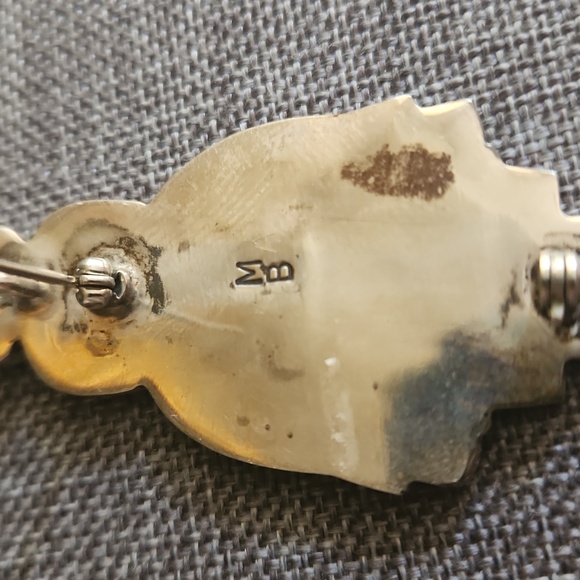 Stunning Native American Zuni Vintage Madeline Beyuka Gemstone Pin/Pendant 💙♥️ - Picture 5 of 11